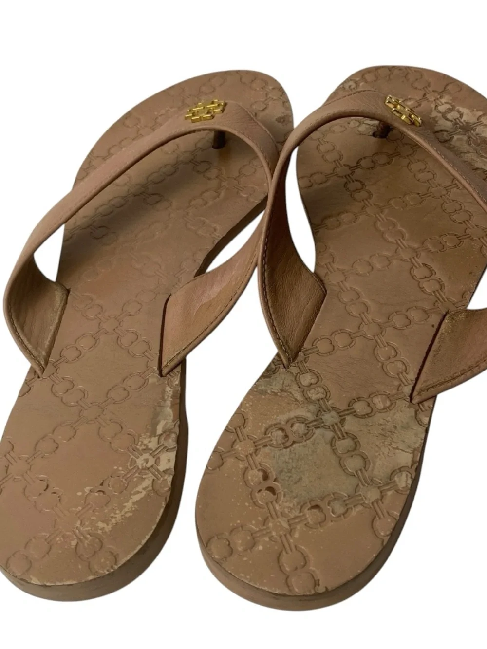 Tory burch woman’s leather Beige sandals size 8.5 M